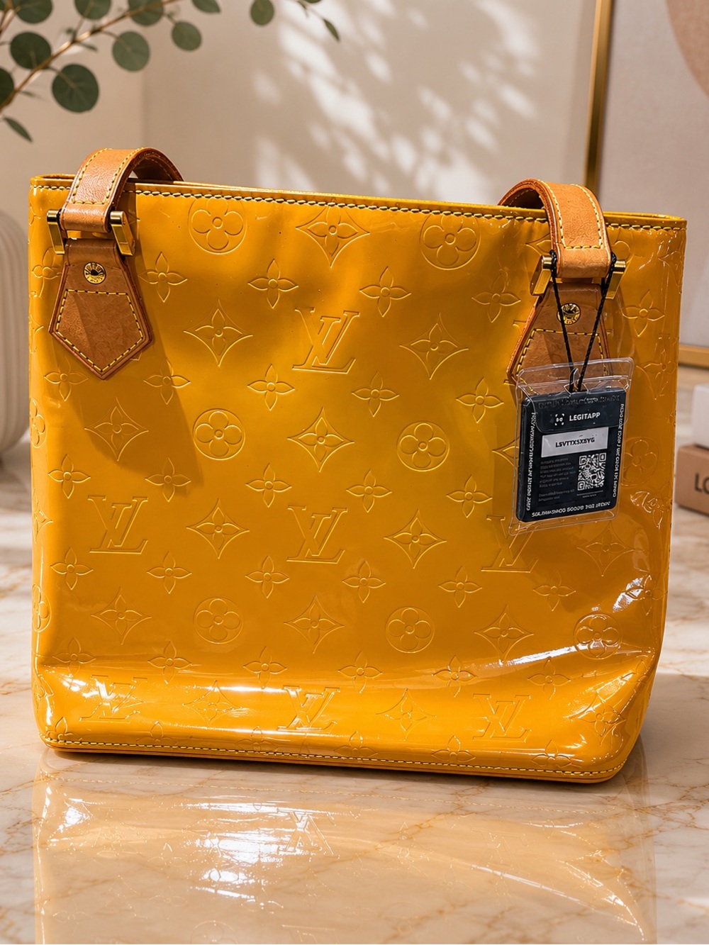 Pre-Loved Louis Vuitton Yellow Vernis Monogram Tote
